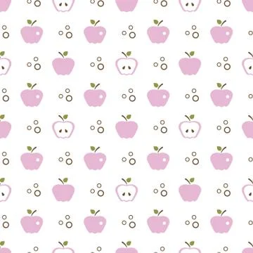 Seamless pattern with apples. Fruit background. Stock Illustration