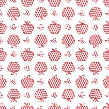 Seamless pattern with apples. Fruit background. Illustrazione stock