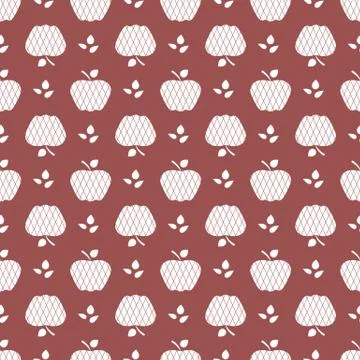 Seamless pattern with apples. Fruit background. イラスト素材