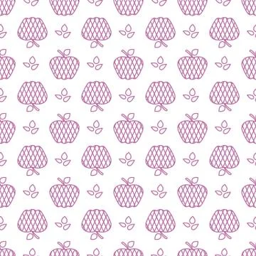 Seamless pattern with apples. Fruit background. 스톡 일러스트
