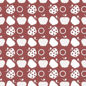 Seamless pattern with apples. Fruit background. Illustrazione stock