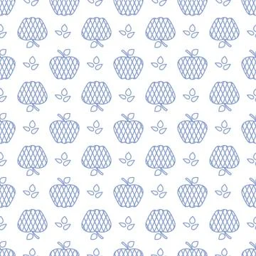 Seamless pattern with apples. Fruit background. Stock Illustration