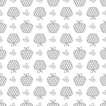 Seamless pattern with apples. Fruit background. Stock Illustration