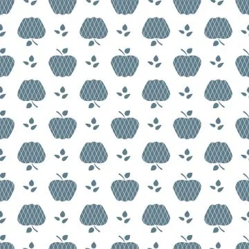 Seamless pattern with apples. Fruit background. Illustrazione stock