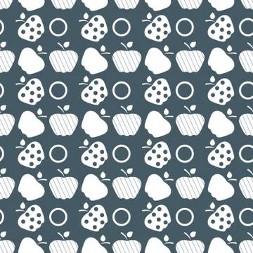 Seamless pattern with apples. Fruit background. イラスト素材