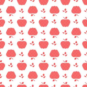 Seamless pattern with apples. Fruit background. Illustrazione stock