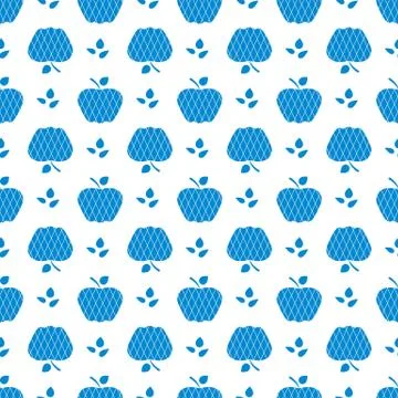 Seamless pattern with apples. Fruit background. Illustrazione stock