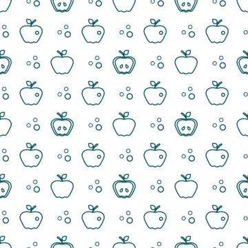 Seamless pattern with apples. Fruit background. Illustrazione stock
