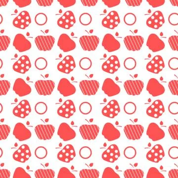 Seamless pattern with apples. Fruit background. 스톡 일러스트