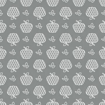 Seamless pattern with apples. Fruit background. Stock Illustration