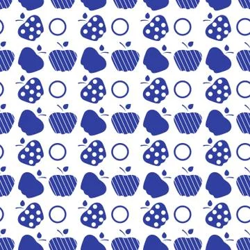 Seamless pattern with apples. Fruit background. Illustrazione stock
