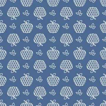 Seamless pattern with apples. Fruit background. Illustrazione stock