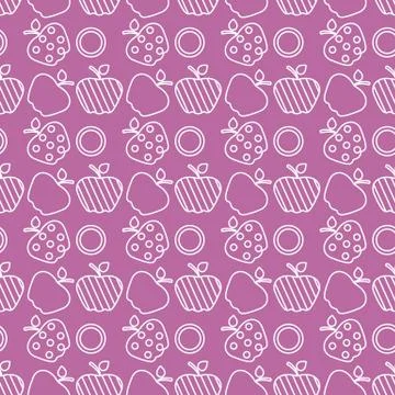Seamless pattern with apples. Fruit background. イラスト素材