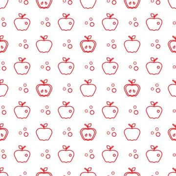 Seamless pattern with apples. Fruit background. 스톡 일러스트