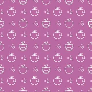 Seamless pattern with apples. Fruit background. Stock Illustration