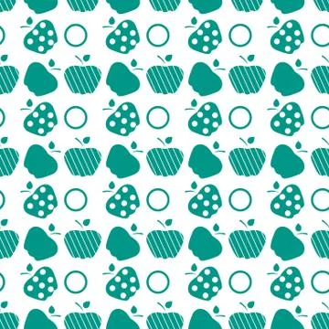 Seamless pattern with apples. Fruit background. 스톡 일러스트