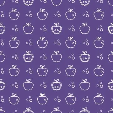 Seamless pattern with apples. Fruit background. 스톡 일러스트