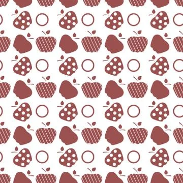 Seamless pattern with apples. Fruit background. Illustrazione stock