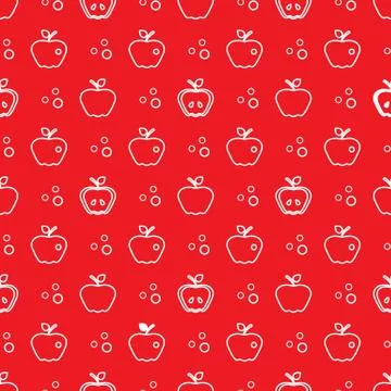 Seamless pattern with apples. Fruit background. Stock Illustration