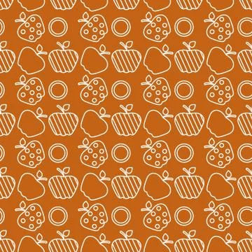 Seamless pattern with apples. Fruit background. Stock Illustration