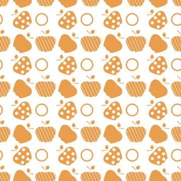 Seamless pattern with apples. Fruit background. Stock Illustration