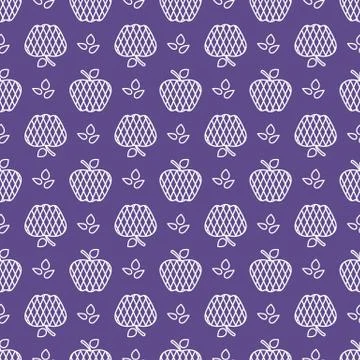 Seamless pattern with apples. Fruit background. Stock Illustration