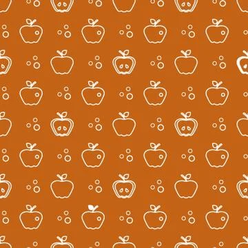 Seamless pattern with apples. Fruit background. Illustrazione stock