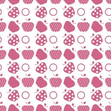 Seamless pattern with apples. Fruit background. 스톡 일러스트