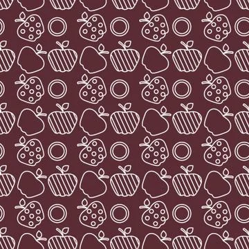Seamless pattern with apples. Fruit background. 스톡 일러스트