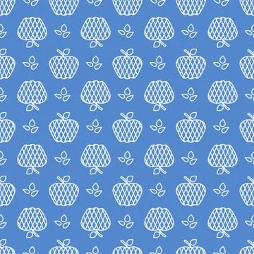 Seamless pattern with apples. Fruit background. Stock Illustration