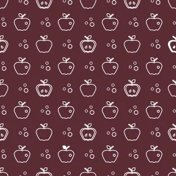 Seamless pattern with apples. Fruit background. 스톡 일러스트