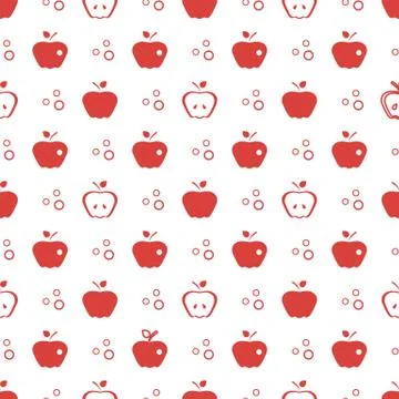 Seamless pattern with apples. Fruit background. 스톡 일러스트