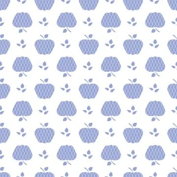 Seamless pattern with apples. Fruit background. 스톡 일러스트