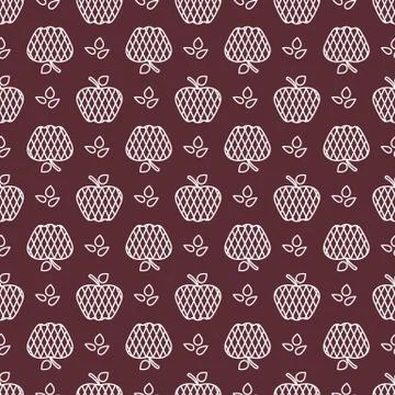 Seamless pattern with apples. Fruit background. 스톡 일러스트