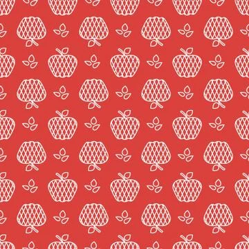 Seamless pattern with apples. Fruit background. 스톡 일러스트