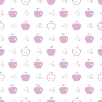 Seamless pattern with apples. Fruit background. Illustrazione stock
