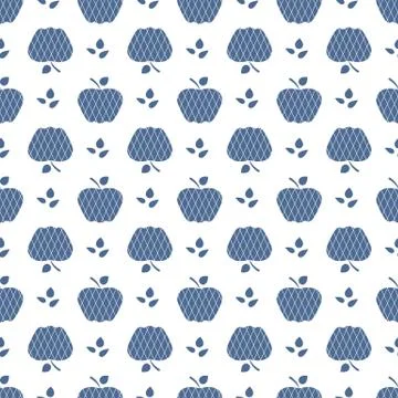 Seamless pattern with apples. Fruit background. Stock Illustration