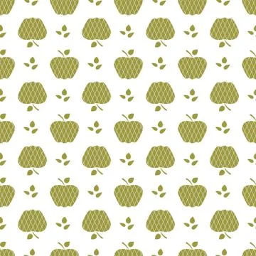 Seamless pattern with apples. Fruit background. Illustrazione stock