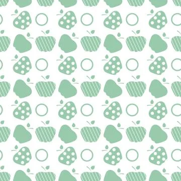 Seamless pattern with apples. Fruit background. 스톡 일러스트