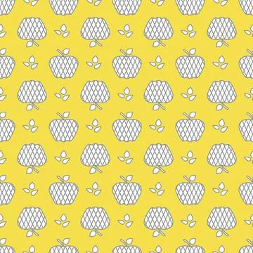 Seamless pattern with apples. Fruit background. Illustrazione stock