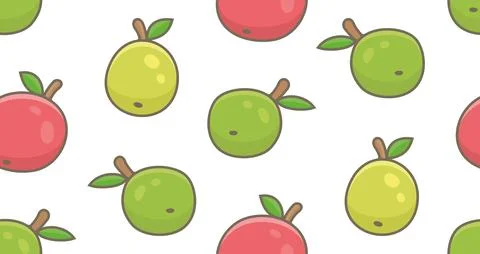 Seamless pattern with apples Stock Illustration