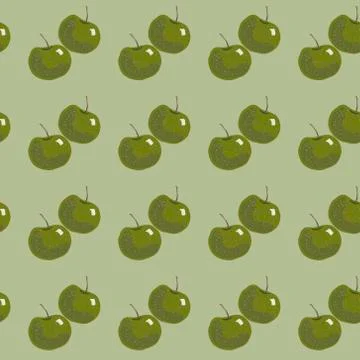 Seamless pattern with apples. Textiles, wrapping paper, bright color Stock Illustration