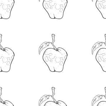 Seamless pattern from apples. Vector illustration of apples seamless pattern. Stock Illustration