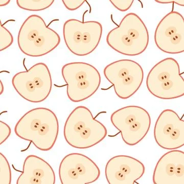 Seamless pattern with apples on the white background. Stock Illustration