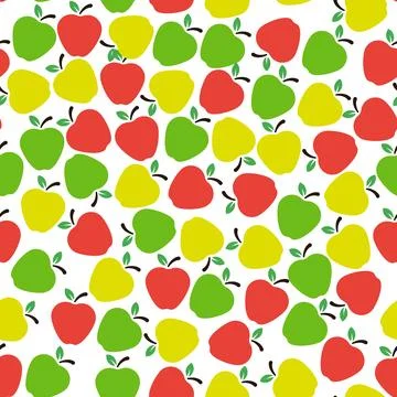 Seamless pattern with apples on a white background 스톡 일러스트