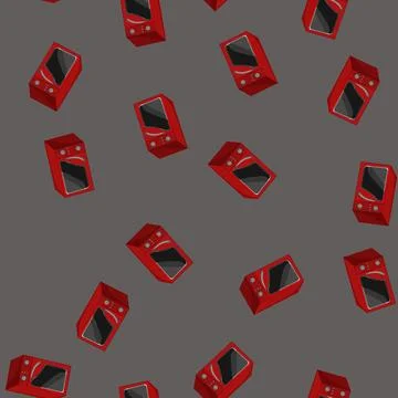 Seamless pattern appliance microwave oven cartoon vector Stock Illustration