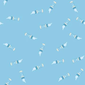 Seamless pattern applicator nasal spray bottle cartoon vector Stock Illustration