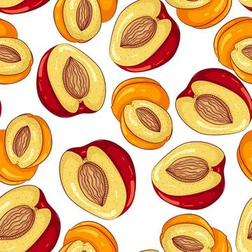 Seamless pattern apricots Stock Illustration