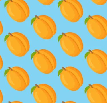 Seamless pattern with apricots. Ripe fruit apricot. Stock Illustration