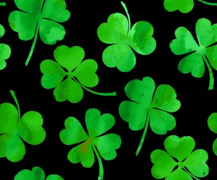 Seamless pattern of aquarelle clover. Stock Illustration
